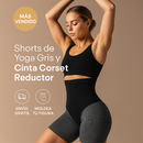 Combo de Shorts de Yoga Cinza y Cinta Corset Redutor